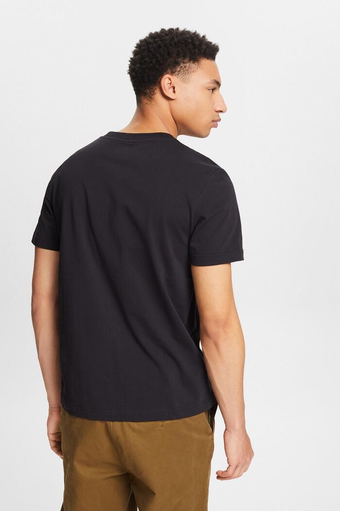 Unisex žerzejové tričko z bio bavlny, s potiskem, BLACK, detail image number 2