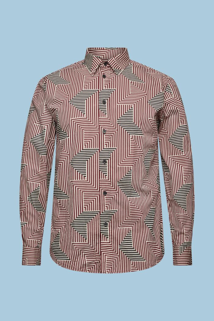 Košile s geometrickým potiskem, střih Regular Fit, GARNET RED, detail image number 7