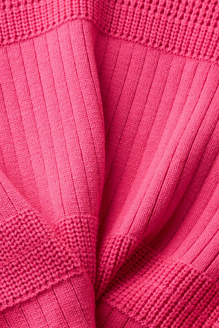 Pletený pulovr s různými vzory, PINK FUCHSIA, detail image number 5