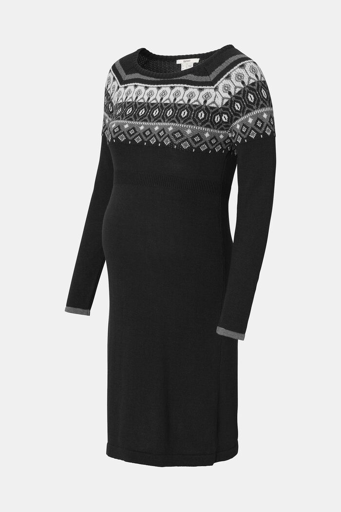 Pletené žakárové šaty, BLACK INK, detail image number 1