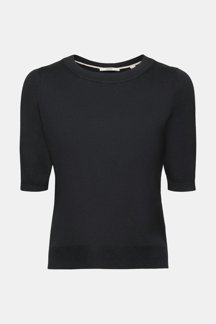 Pletený svetřík s krátkým rukávem, BLACK, detail image number 7