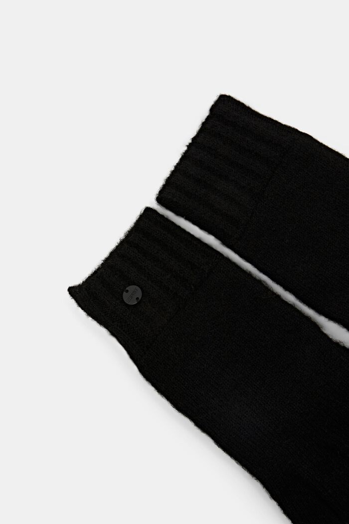 Rukavice z žebrové pleteniny, BLACK, detail image number 1