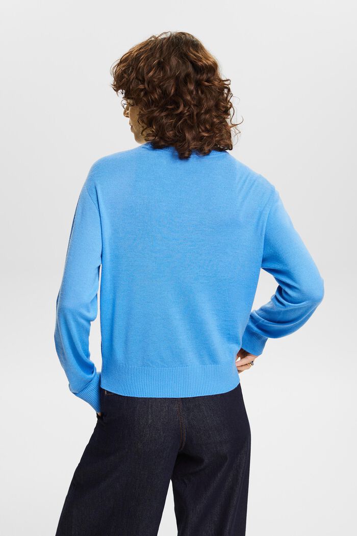 Kašmírový pulovr s kulatým výstřihem, BLUE, detail image number 2