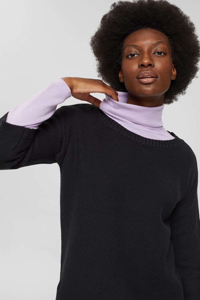 Basic pulovr ze 100% bavlny, BLACK, detail image number 5