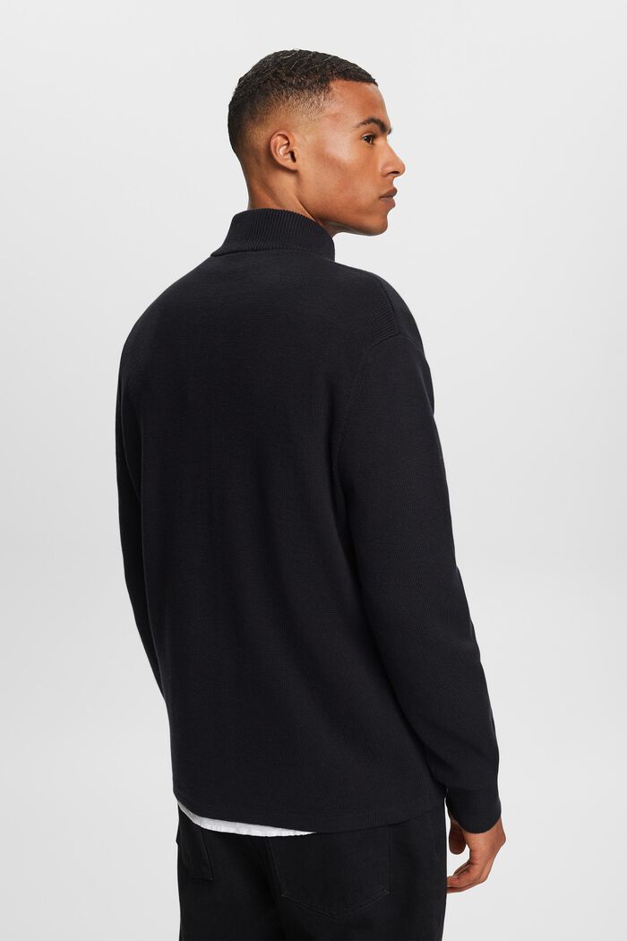 Kardigan na zip, 100 % bavlna, BLACK, detail image number 2