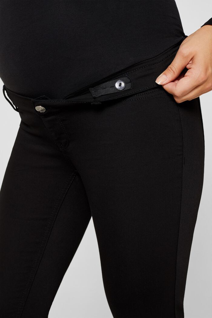 Strečové kalhoty s pásem přes bříško, BLACK, detail image number 5