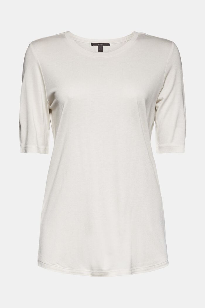 Žerzejové tričko z materiálu LENZING™ ECOVERO™, OFF WHITE, overview