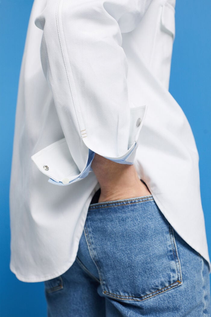 Keprová košilová bunda, 100% bavlna, WHITE, detail image number 2