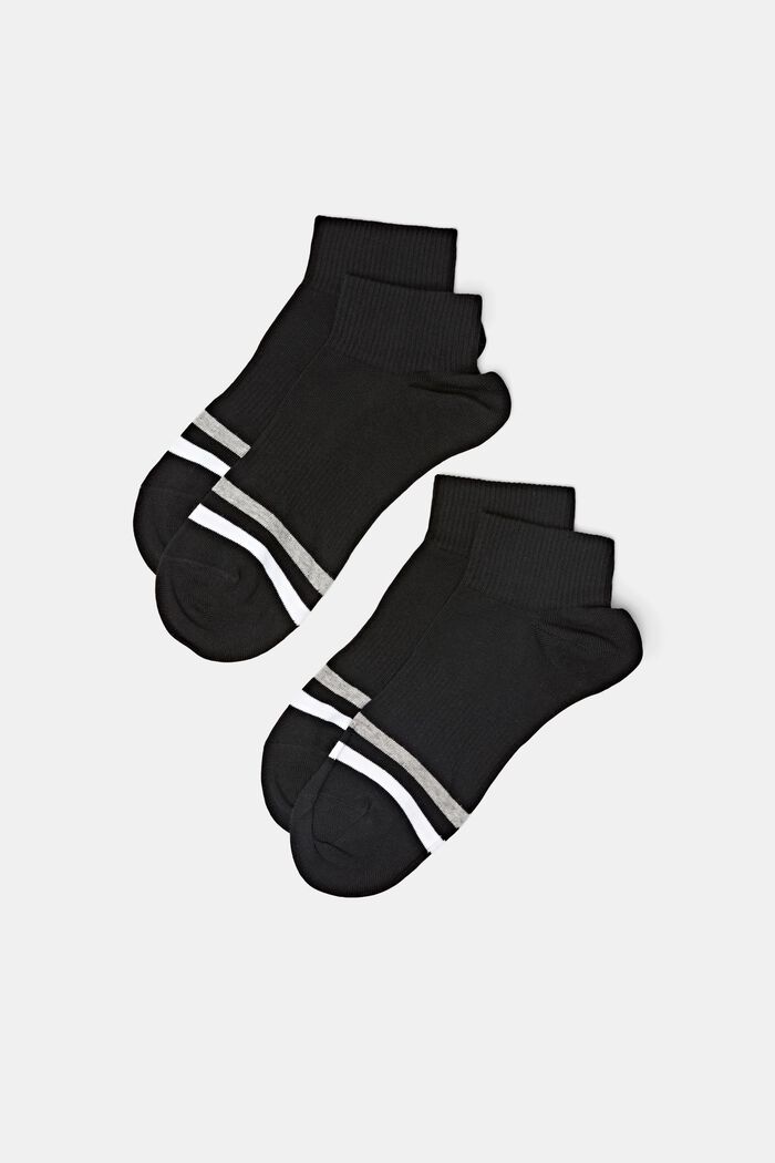 Proužkované ponožky, 2 páry v balení, BLACK, detail image number 0