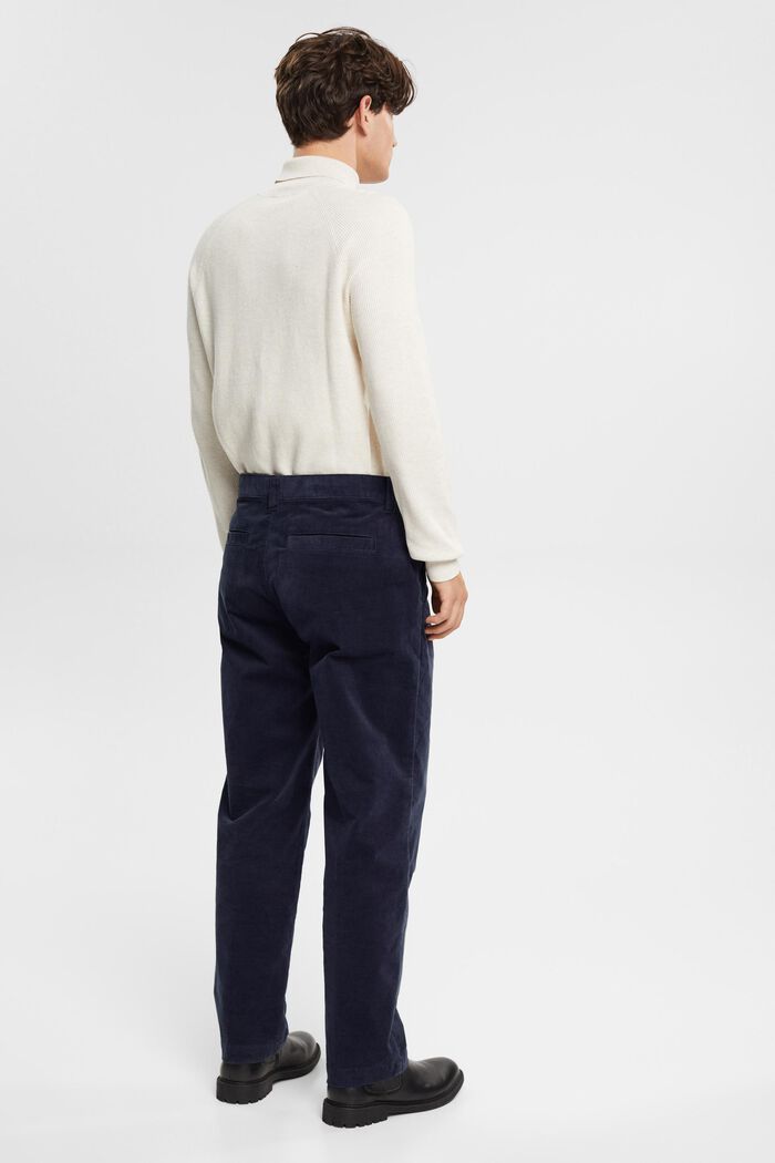 Manšestrové kalhoty s širokým střihem, NAVY, detail image number 3