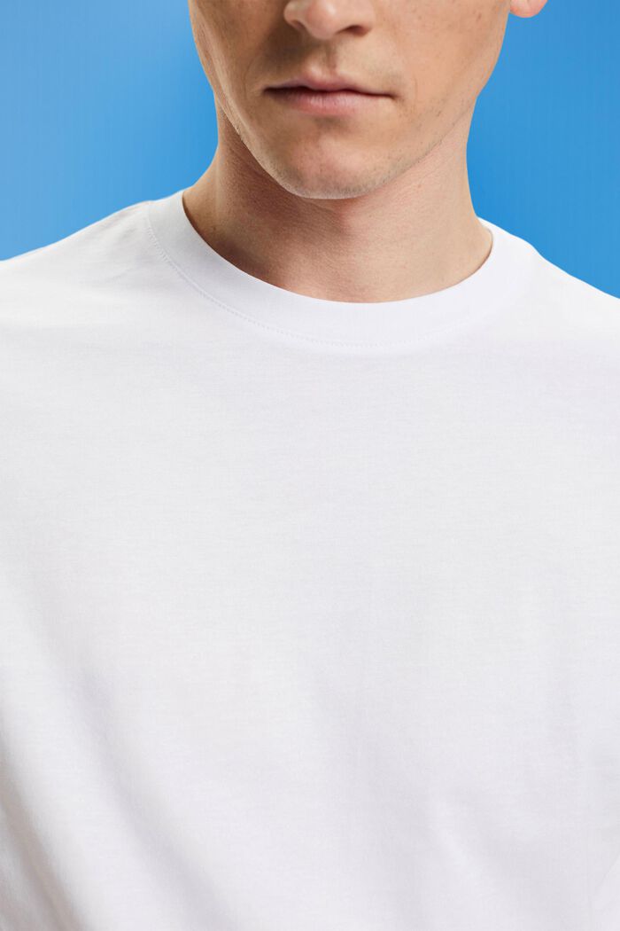Žerzejové tričko s kulatým výstřihem, WHITE, detail image number 1