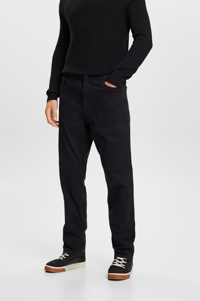 Klasické kalhoty s rovným střihem, BLACK, detail image number 0