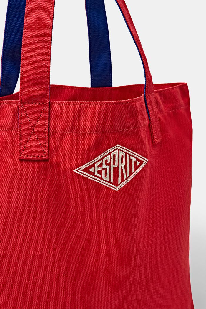 Bavlněná kabelka tote bag s logem, DARK RED, detail image number 1