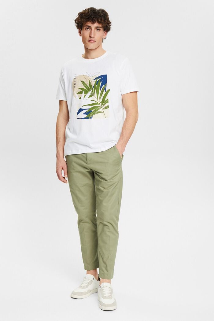 Žerzejové tričko s rostlinným potiskem, WHITE, detail image number 6