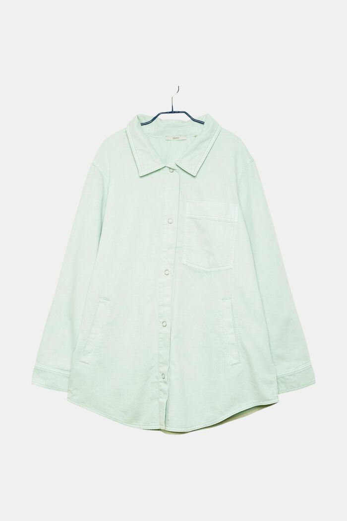 CURVY s materiálem TENCEL™: košilová bunda, DUSTY GREEN, detail image number 7