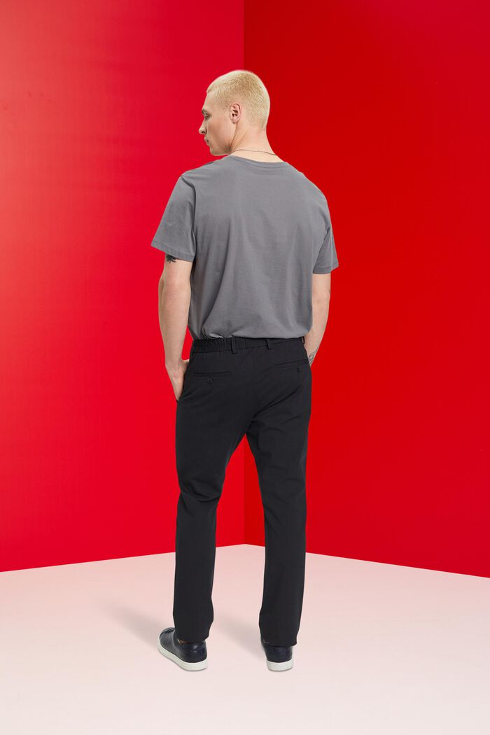 Oblekové kalhoty z žerzeje piké, BLACK, detail image number 3