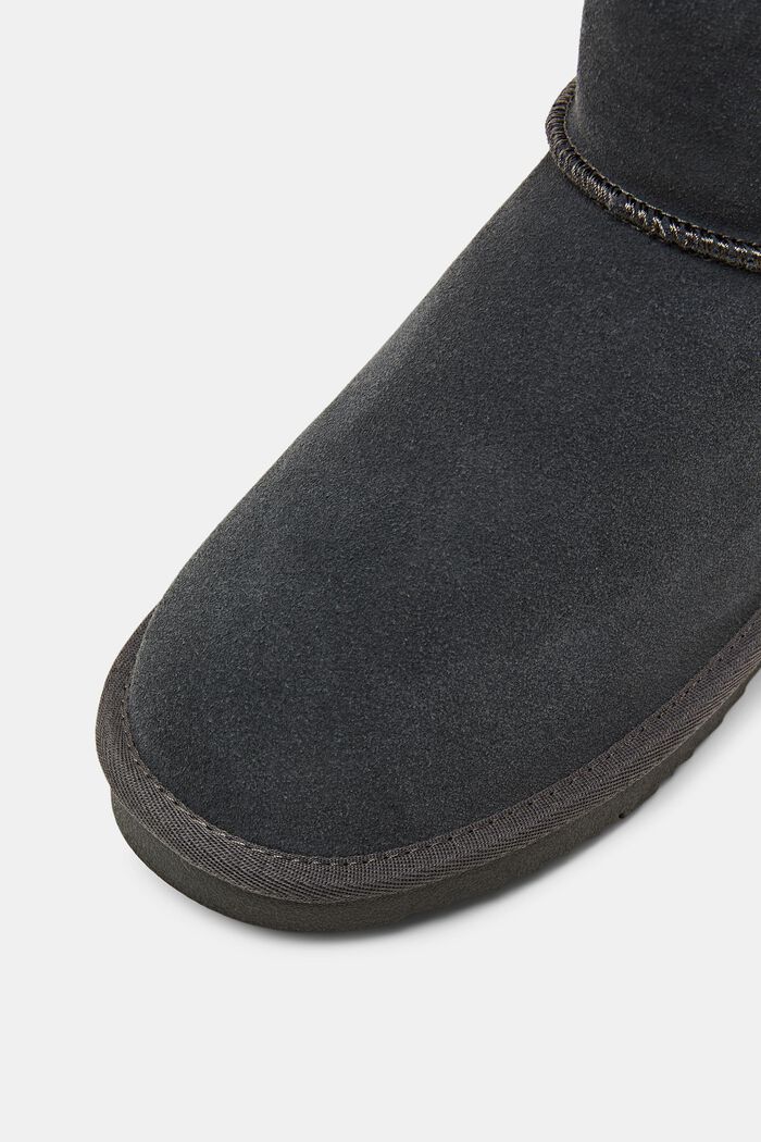 Semišové boty s podšívkou z umělé kožešiny, DARK GREY, detail image number 3