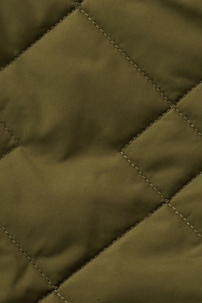 Oboustranný prošívaný kabát z materiálu sherpa, DARK KHAKI, detail image number 5