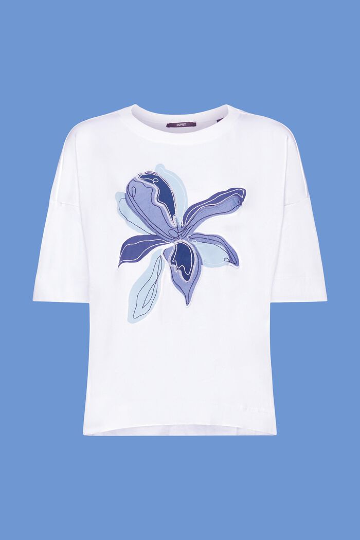 Oversize tričko s potiskem, TENCEL™, WHITE, detail image number 8