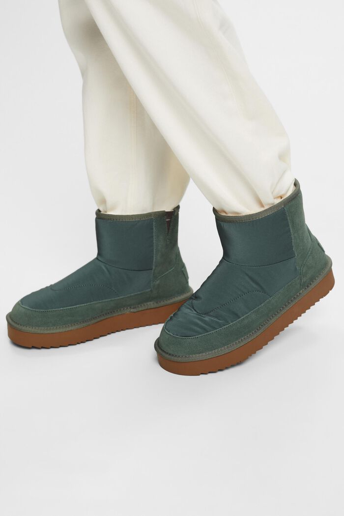 Kotníčkové boty s imitací kožešiny, EMERALD GREEN, detail image number 1