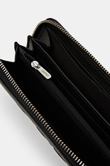 Kožená peněženka s logem na zip kolem dokola