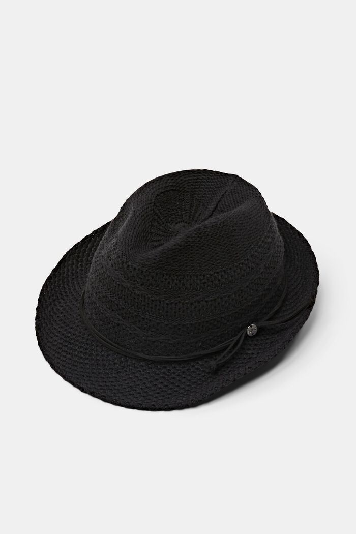 Pletený klobou fedora, BLACK, detail image number 0