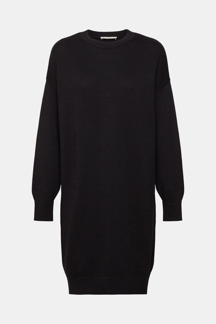 Pletené šaty, 100% bavlna, BLACK, detail image number 6