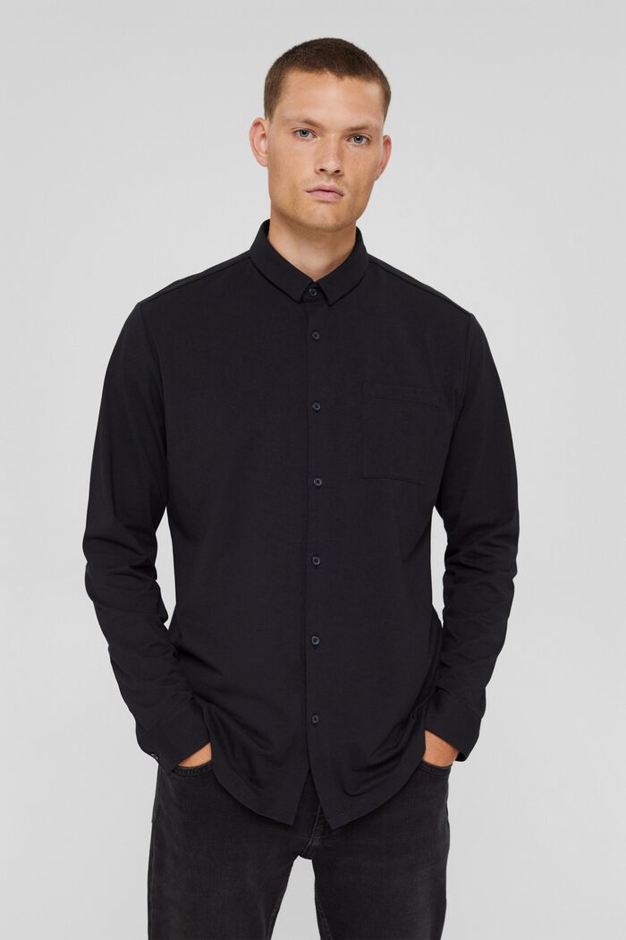 Žerzejová košile s úpravou COOLMAX®, BLACK, detail image number 0