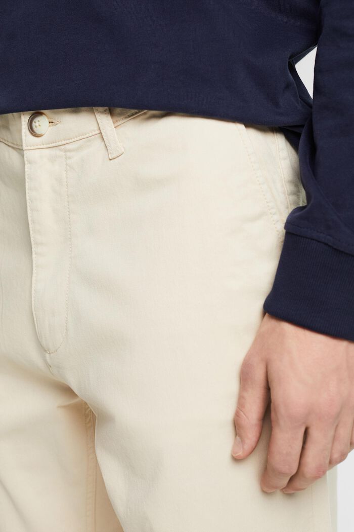 Bavlněné kalhoty chino s rovnými nohavicemi, LIGHT BEIGE, detail image number 4
