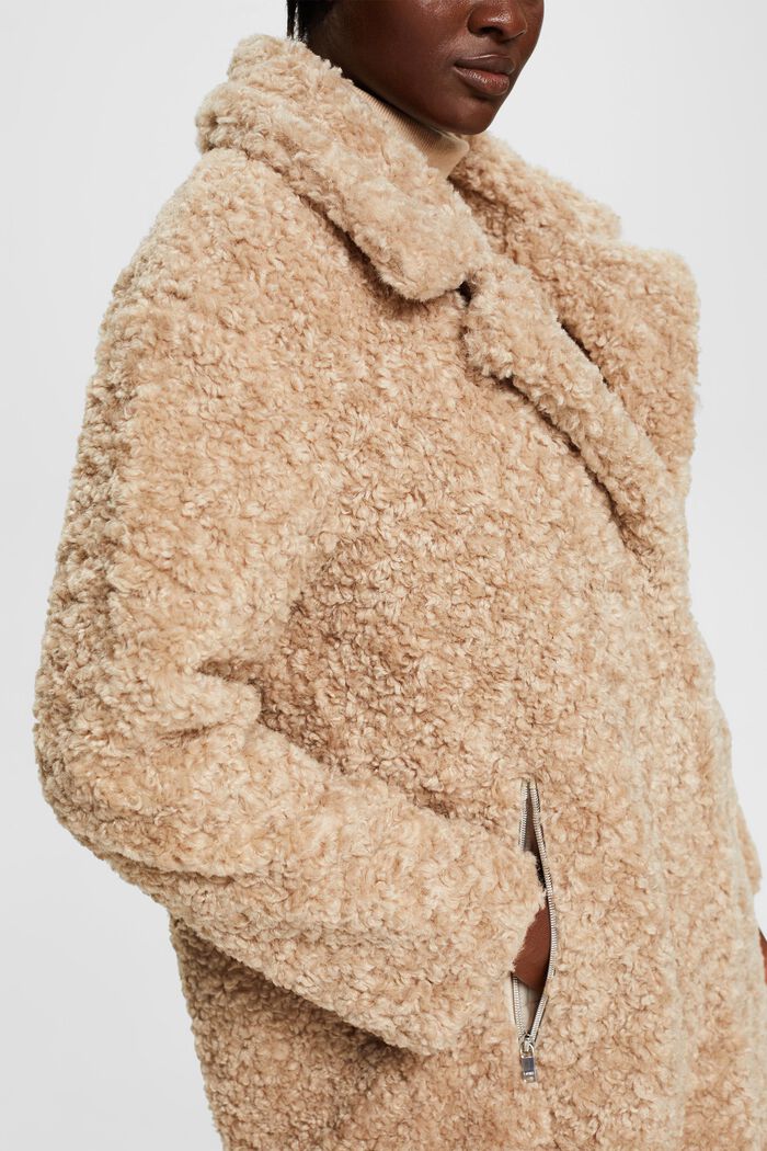Kabát z imitace kožešiny, CREAM BEIGE, detail image number 2