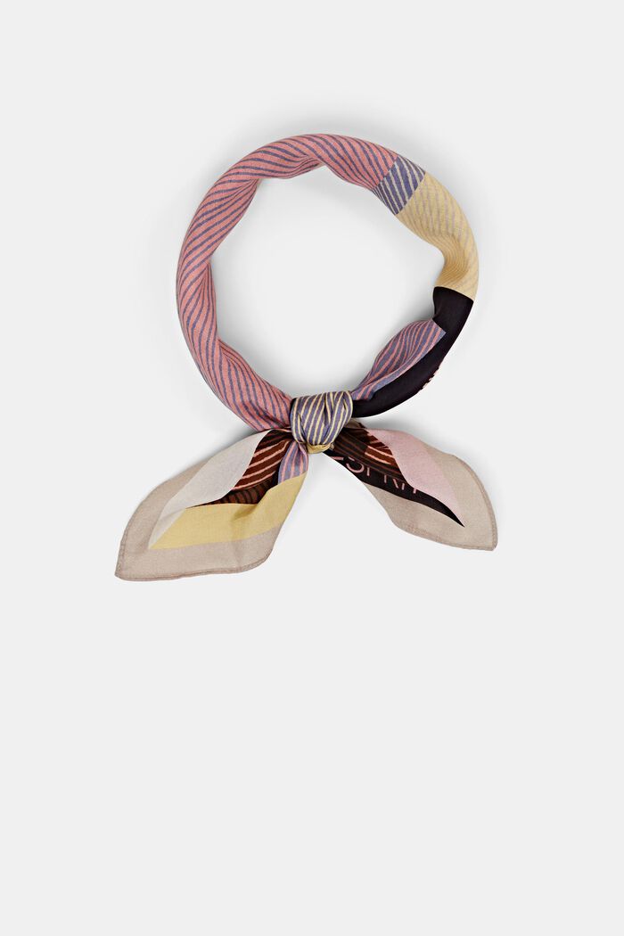 Šátek s potiskem, směs s hedvábím, SAND, detail image number 0