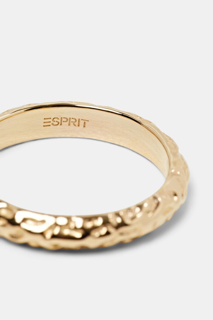 Prsten ze sterlingového stříbra s texturou, GOLD, detail image number 1