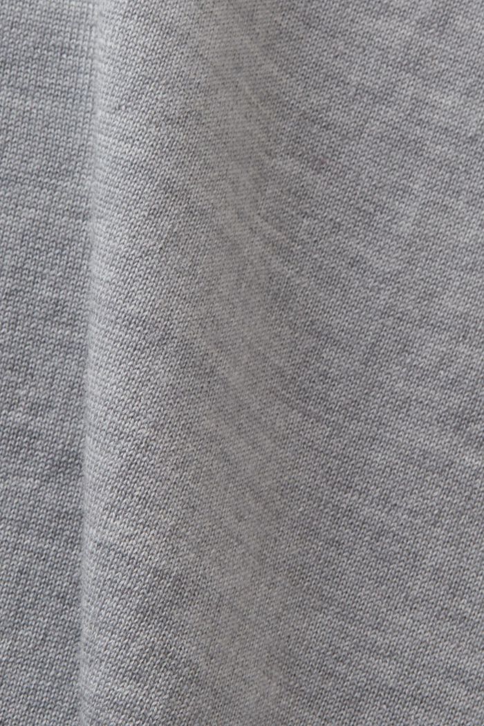 Oversize pulovr s rolákem, z vlny, MEDIUM GREY, detail image number 5
