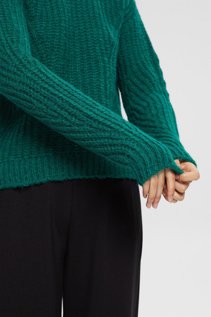 S alpakou: Pletený pulovr, EMERALD GREEN, detail image number 0
