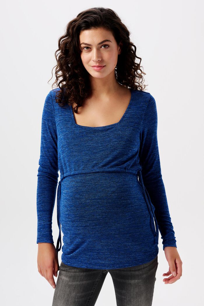MATERNITY tričko, úprava pro kojení, dlouhý rukáv, ROYAL BLUE, detail image number 0