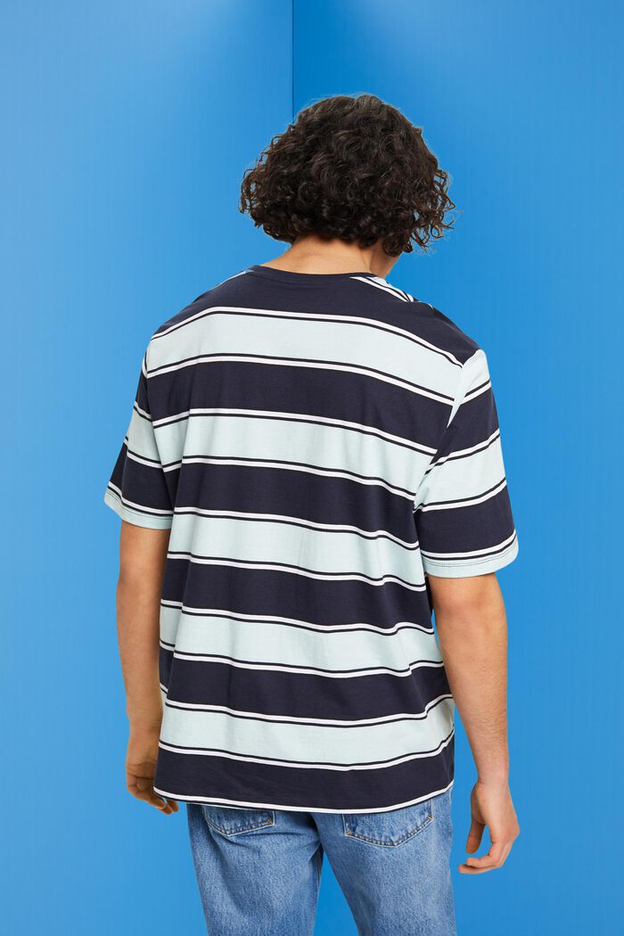 Proužkované tričko z udržitelné bavlny, NAVY, detail image number 3