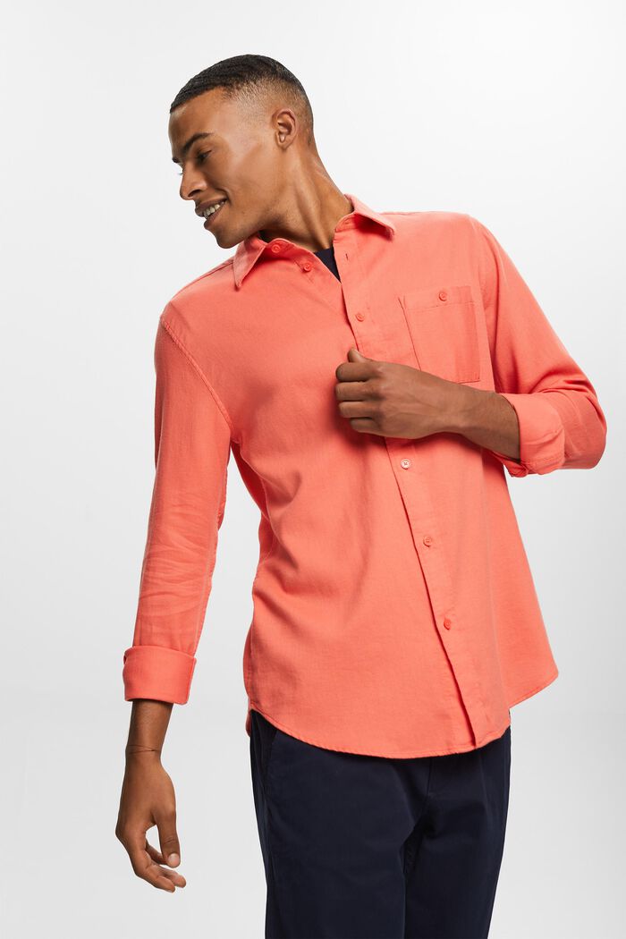 Košile Slim Fit se strukturou, 100% bavlna, CORAL RED, detail image number 3