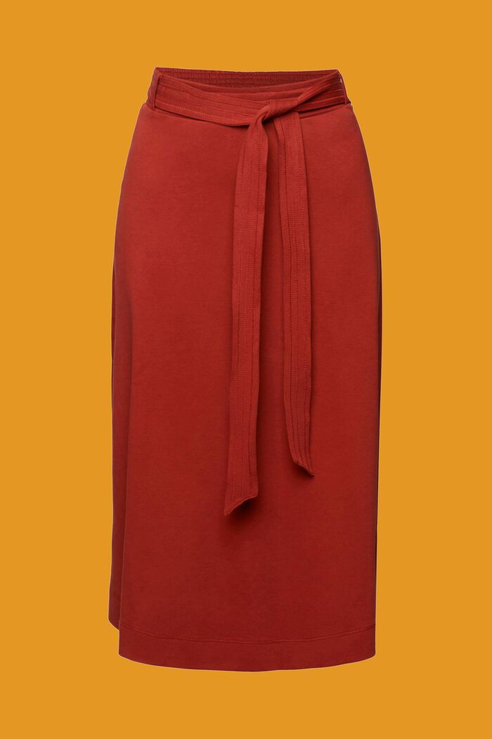 Žerzejová sukně s opaskem, TERRACOTTA, detail image number 6