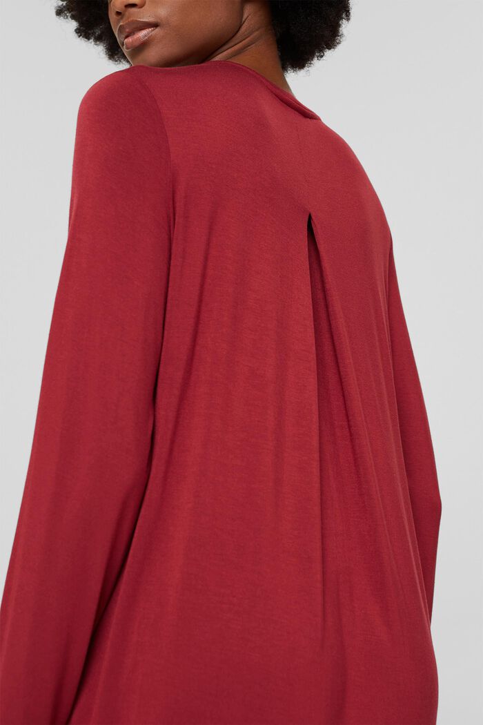 Žerzejová noční košile z materiálu LENZING™ ECOVERO™, CHERRY RED, detail image number 8