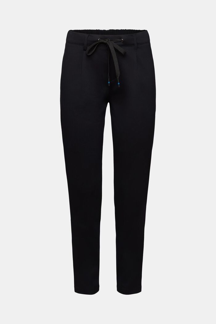 Strečové kalhoty s gumou v pase, BLACK, detail image number 7