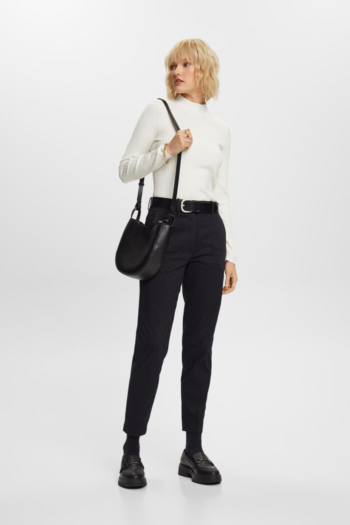 Kalhoty Slim Fit s vysokým pasem, BLACK, detail image number 1