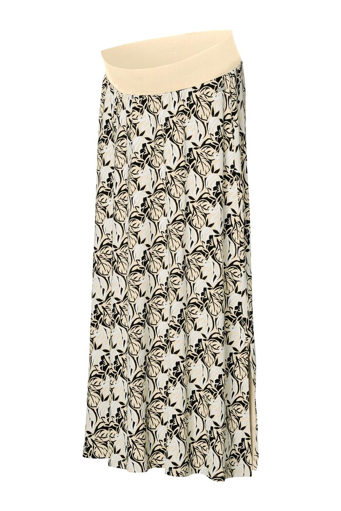 Maxi sukně s květovaným vzorem, GUNMETAL, detail image number 0