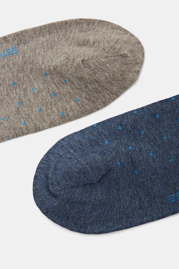 2 páry ponožek s tečkovaným vzorem, bio bavlna, NEW GREY/BLUE, detail image number 2