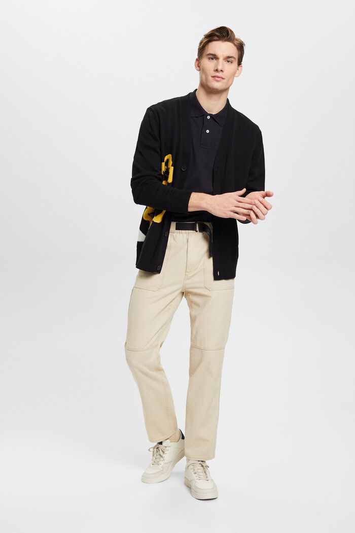 Kalhoty chino, pevná bavlna, rovný střih, SAND, detail image number 1