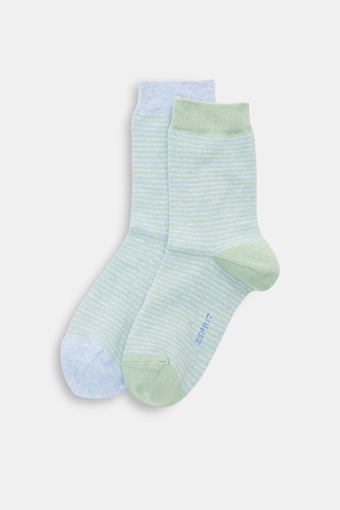 Pruhované ponožky z bio bavlny, balení 2 ks, GREEN, overview
