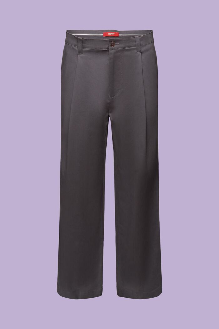Kalhoty chino se širokými nohavicemi, DARK GREY, detail image number 7