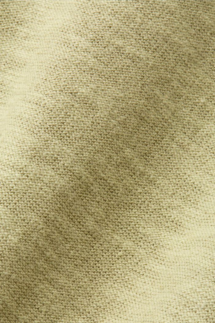 Pulovr s krátkým rukávem, směs bavlny se lnem, LIGHT GREEN, detail image number 5