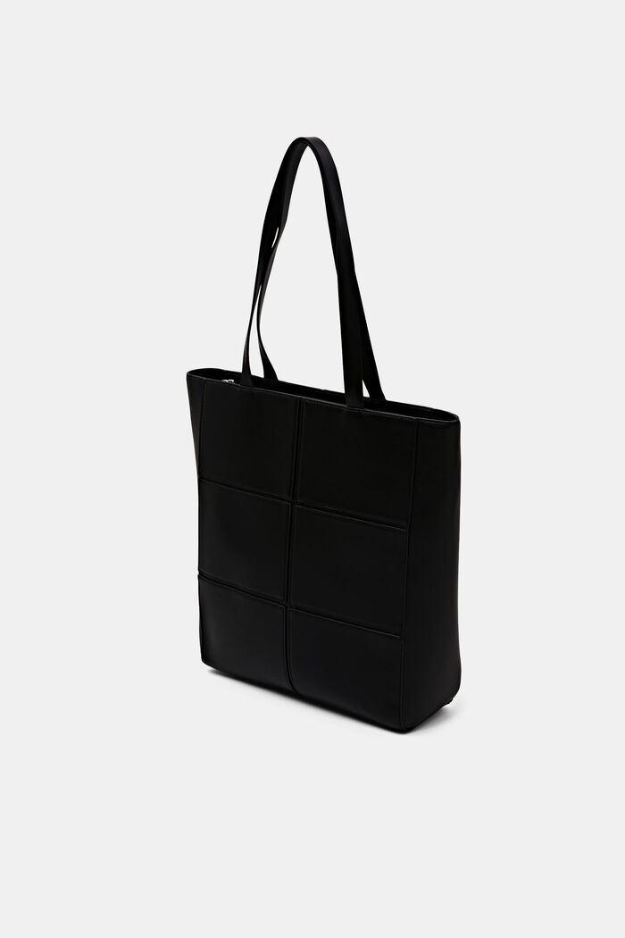 Kabelka tote bag z imitace kůže, BLACK, detail image number 2