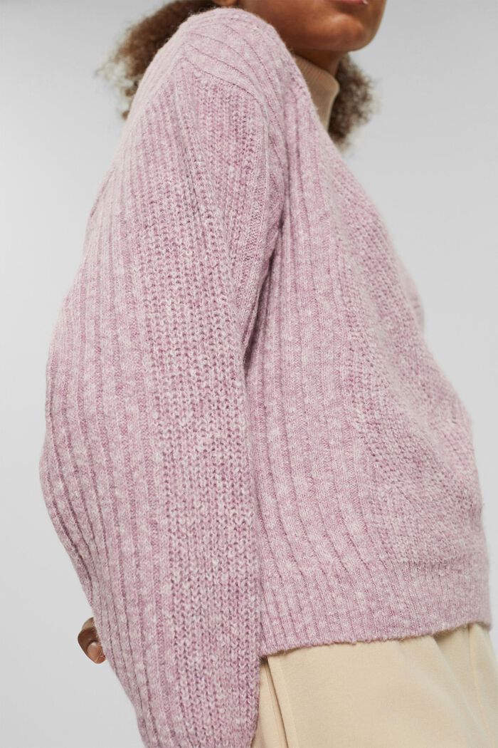 S vlnou: pulovr ze vzorované pleteniny, NEW MAUVE, detail image number 2