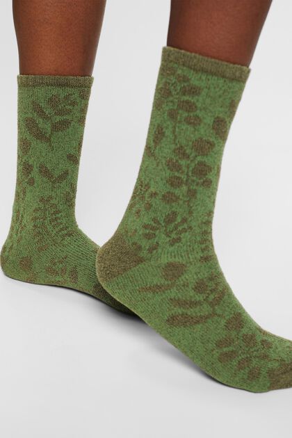Květované froté ponožky, organická bavlna